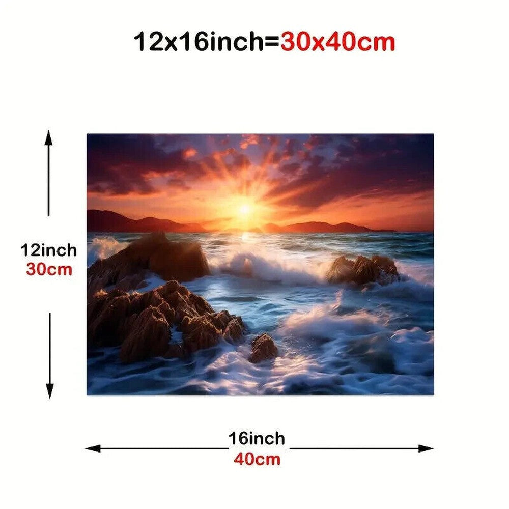 Beautiful Sunset Over The Ocean Canvas Print Framed 12" x 16" NEW! Home & Garden:Home Décor:Posters & Prints Style Your Walls